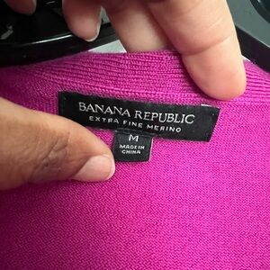 Banana Republic Bright Fuchsia Merino Sweater